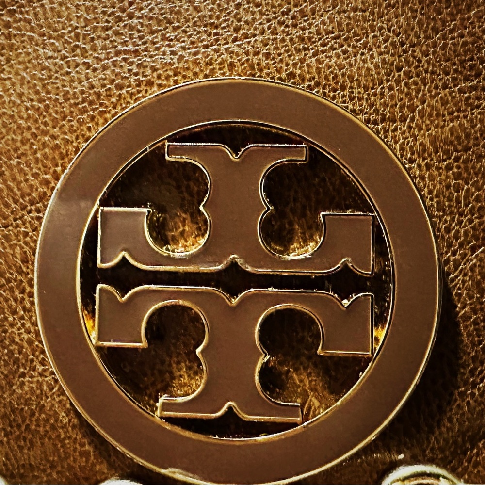 Rare Vintage Tory Burch Brown Leather small Crossbody bag with Gold Chain - Picture 7 of 12